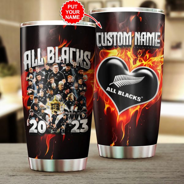 Personalized New Zealand National Rugby Union Team All Blacks Tumbler Cup - VANDH 1449