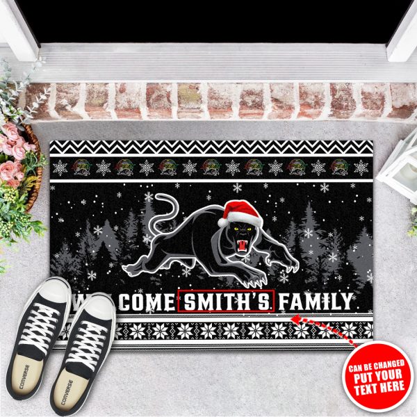 Personalized Penrith Panthers Rubber Base Doormat - TANTN 2933