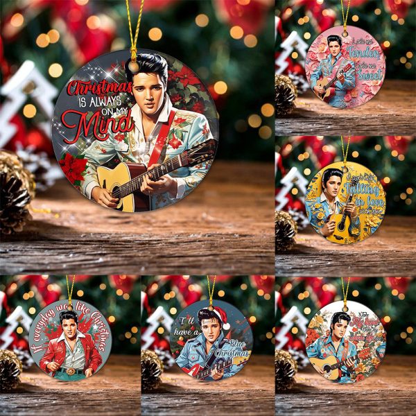 6PCS Elvis Presley 2-Side Printed Acrylic Ornament Set - TANTN 2862.4