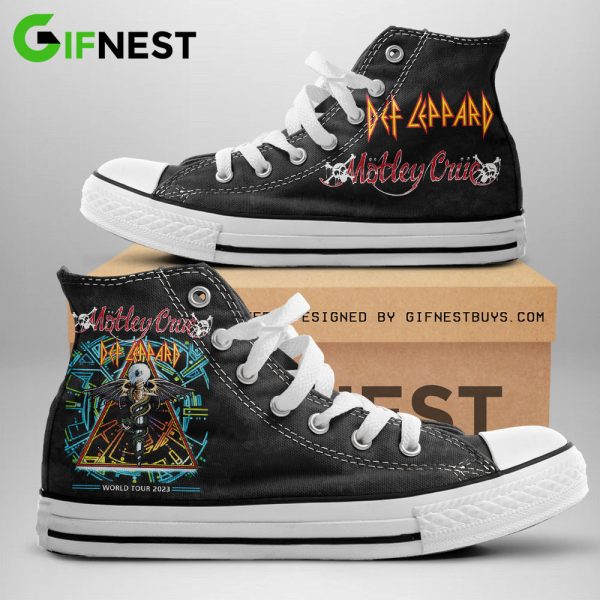 Mötley Crüe x Def Leppard High Top Canvas Shoes - NGHIAVT 0477