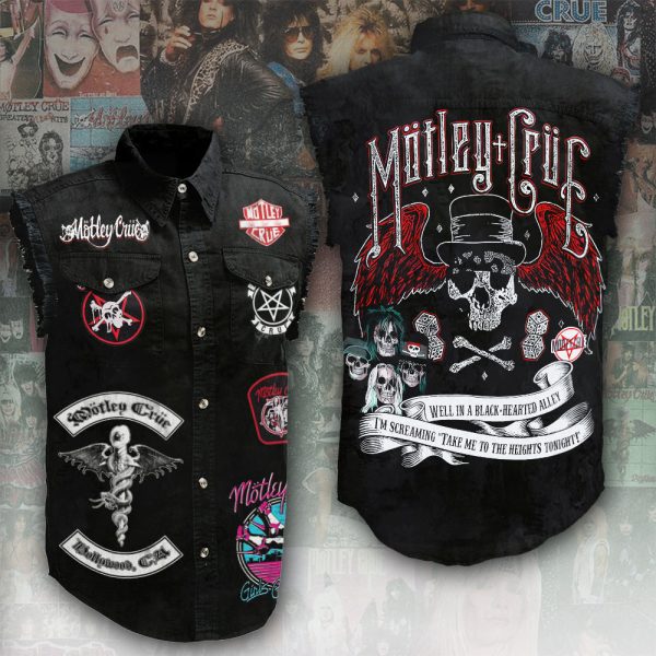 Mötley Crüe 3D Lightweight Sleeveless Denim Shirt - ANHNV 3346