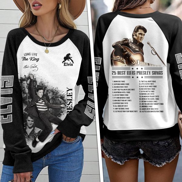 Elvis Presley Round Neck Raglan Sleeve Sweatshirt – ANHNV 3161