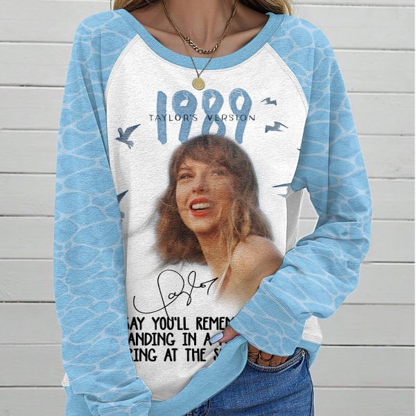 Taylor Swift Round Neck Raglan Sleeve Sweatshirt – ANHNV 3162