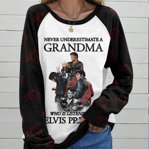 Elvis Presley Round Neck Raglan Sleeve Sweatshirt – ANHNV 3188