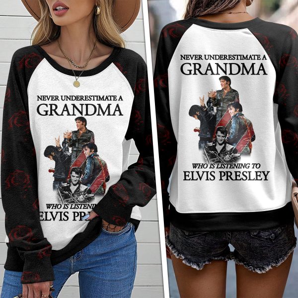 Elvis Presley Round Neck Raglan Sleeve Sweatshirt – ANHNV 3188