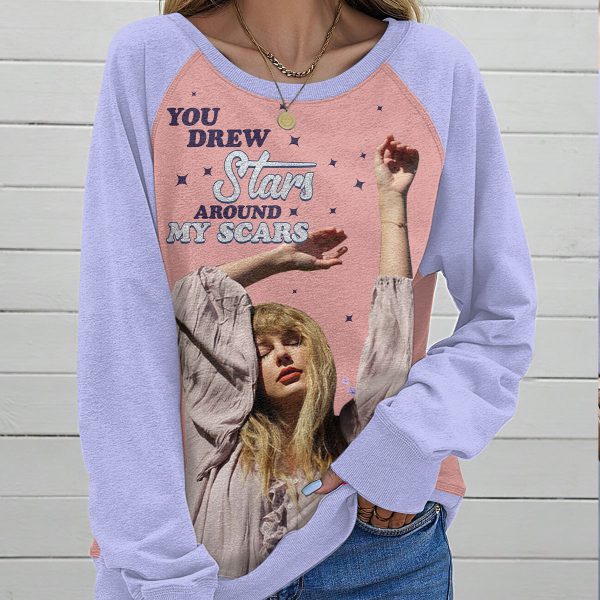 Taylor Swift Round Neck Raglan Sleeve Sweatshirt – ANHNV 3168