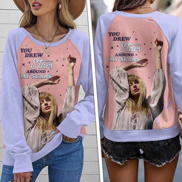 Taylor Swift Round Neck Raglan Sleeve Sweatshirt – ANHNV 3168