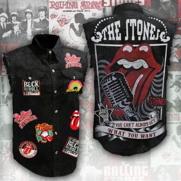 The Rolling Stones 3D Lightweight Sleeveless Denim Shirt - ANHNV 3170