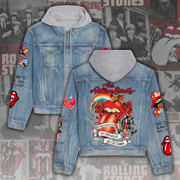 The Rolling Stones Women's Denim Hood Jacket - ANHNV 3173