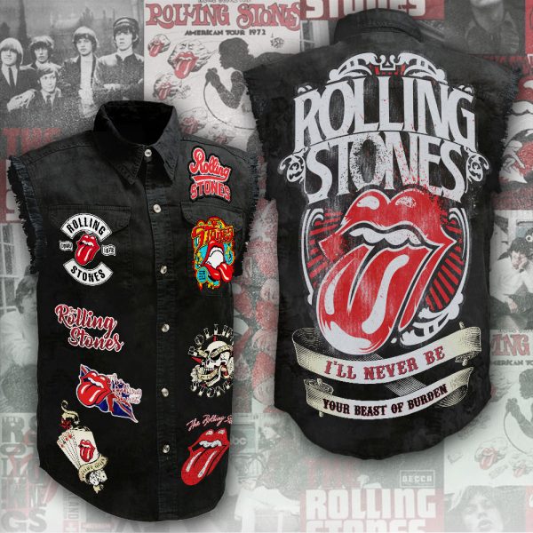 The Rolling Stones 3D Lightweight Sleeveless Denim Shirt - ANHNV 3182