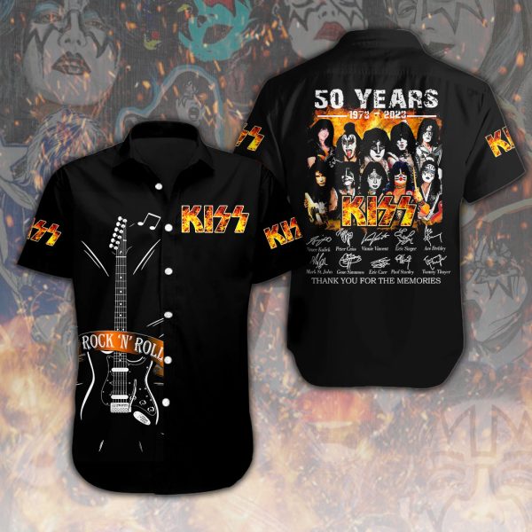 Kiss Band Short Sleeve Dress Shirt - ANHNV 3219