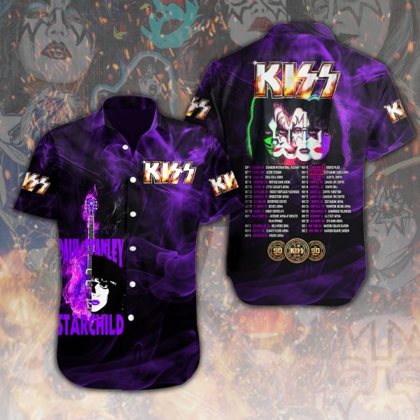 Kiss Band Short Sleeve Dress Shirt - ANHNV 3227