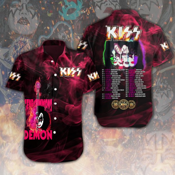 Kiss Band Short Sleeve Dress Shirt - ANHNV 3228