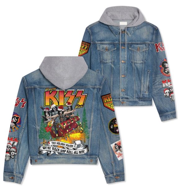 Kiss Band Women's Denim Hood Jacket - ANHNV 3262