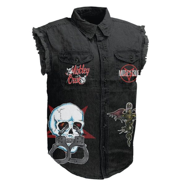 Mötley Crüe 3D Lightweight Sleeveless Denim Shirt - ANHNV 3359