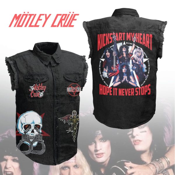 Mötley Crüe 3D Lightweight Sleeveless Denim Shirt - ANHNV 3359