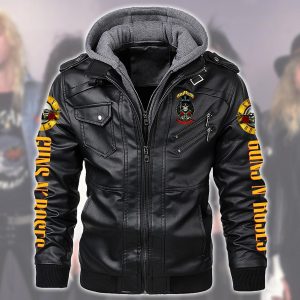 Guns N' Roses 2D Hooded Leather Coat - TANTN 3287