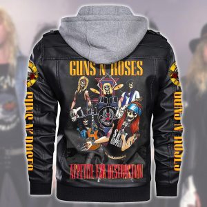 Guns N' Roses 2D Hooded Leather Coat - TANTN 3287