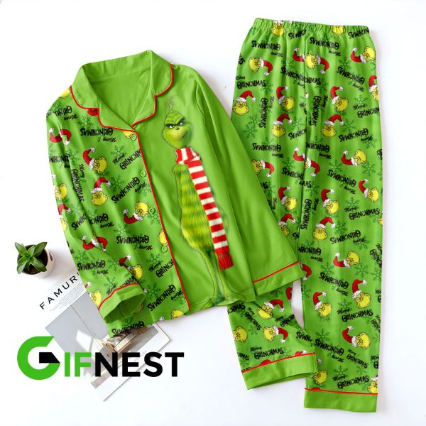 Grinch Button Down Pajamas Set – HOATT 3866.2