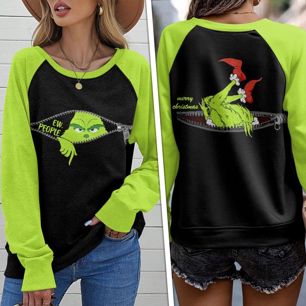 Grinch Round Neck Raglan Sleeve Sweatshirt – VANDH 1577