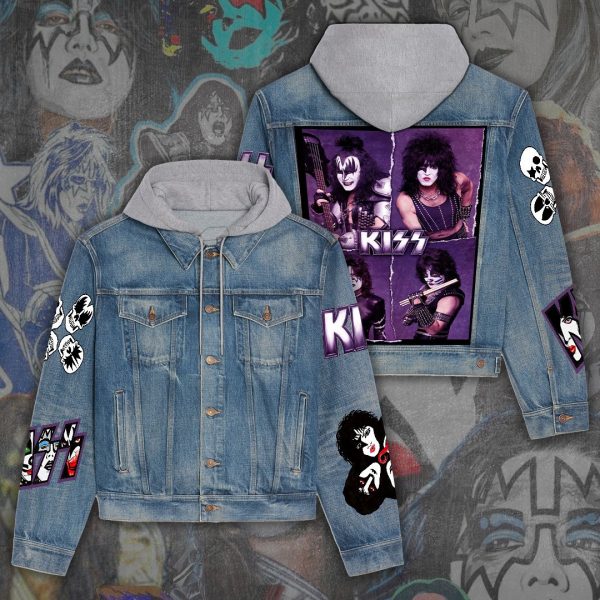 Kiss Band Women's Denim Hood Jacket - ANHNV 3192