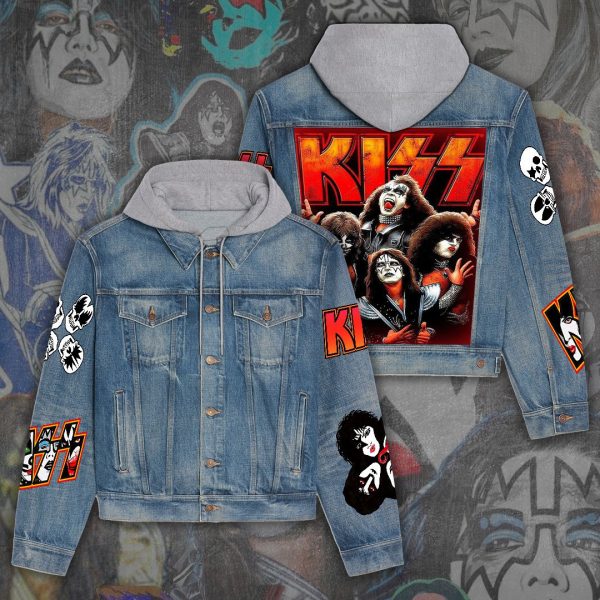 Kiss Band Women's Denim Hood Jacket - ANHNV 3193