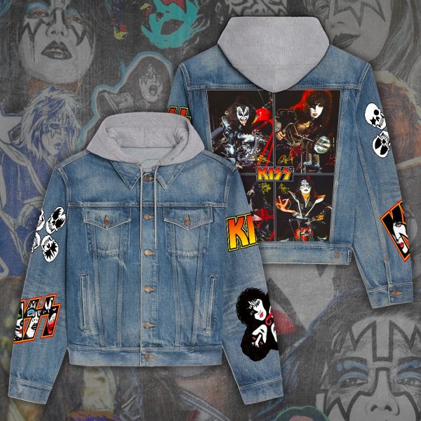 Kiss Band Women's Denim Hood Jacket - ANHNV 3194