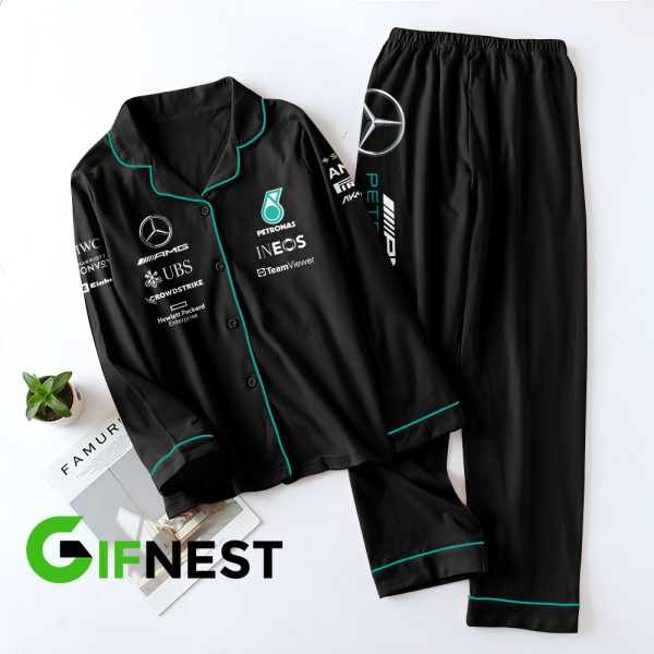 Mercedes-AMG Petronas F1 Button Down Pajamas Set – TANTN 3313