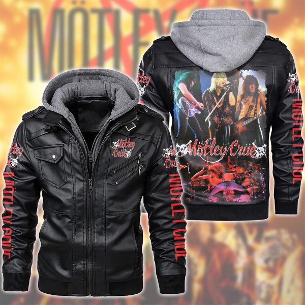 Mötley Crüe 2D Hooded Leather Coat - TANTN 3291