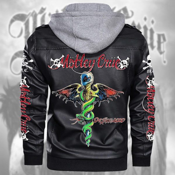 Mötley Crüe 2D Hooded Leather Coat - TANTN 3296