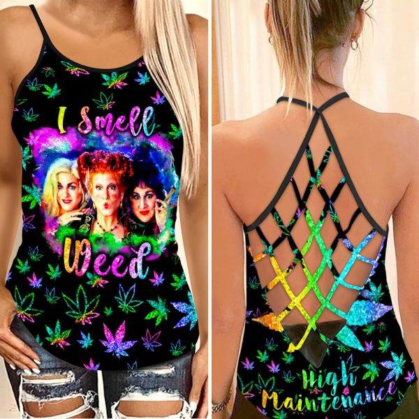 Weed Criss-Cross Tank Top - VANDH 1636