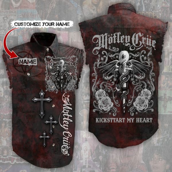 Personalized Mötley Crüe 3D Lightweight Sleeveless Denim Shirt - ANHNV 3344