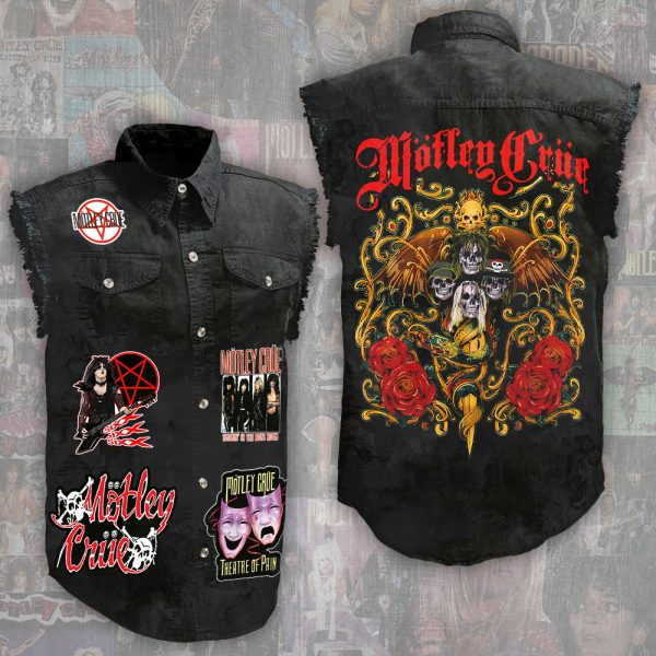 Mötley Crüe 3D Lightweight Sleeveless Denim Shirt - ANHNV 3354