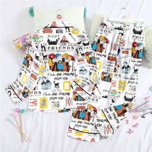 Friends Button Down Pajamas Set – MAITM 5256