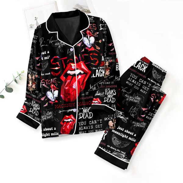 The Rolling Stones Button Down Pajamas Set – ANHNV 3488