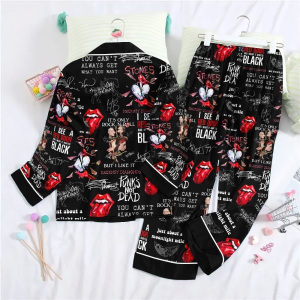 The Rolling Stones Button Down Pajamas Set – ANHNV 3488