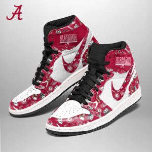 Alabama Crimson Tide Football AJ 1 Sneaker - TANTN 3599