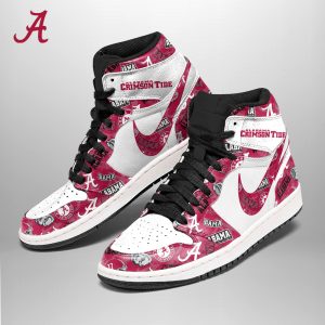 Alabama Crimson Tide Football AJ 1 Sneaker - TANTN 3600