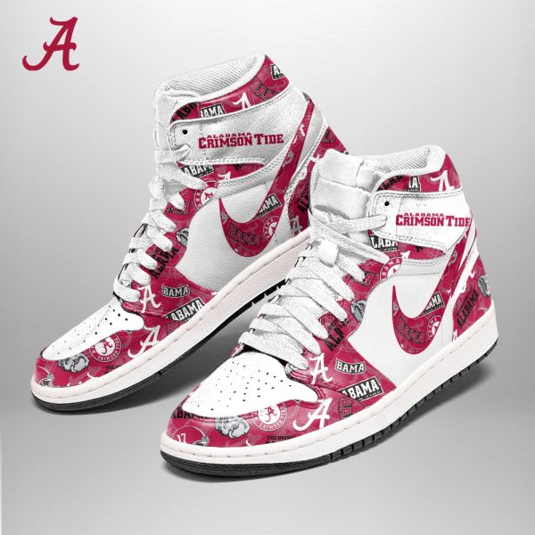 Alabama Crimson Tide Football AJ 1 Sneaker - TANTN 3600