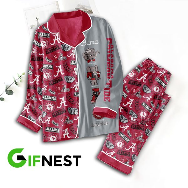 Alabama Crimson Tide Football Button Down Pajamas Set – TANTN 3601