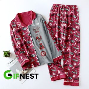 Alabama Crimson Tide Football Button Down Pajamas Set – TANTN 3601