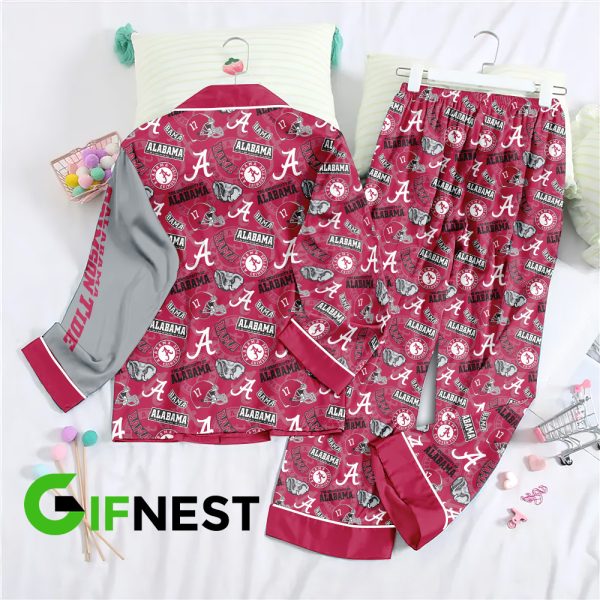 Alabama Crimson Tide Football Button Down Pajamas Set – TANTN 3601