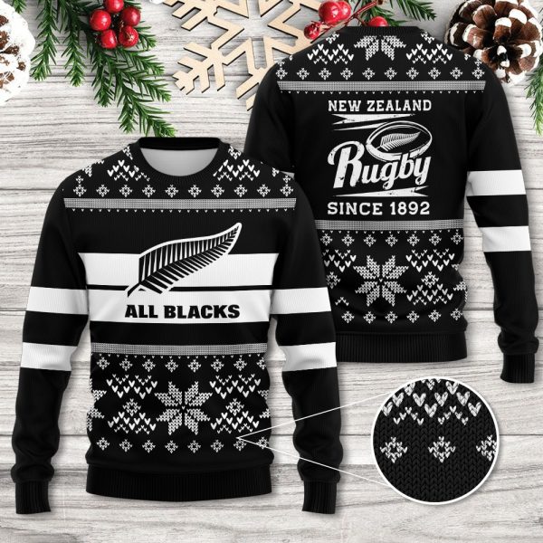 New Zealand National Rugby Union Team All Blacks 3D Ugly Sweater - TANTN 3706