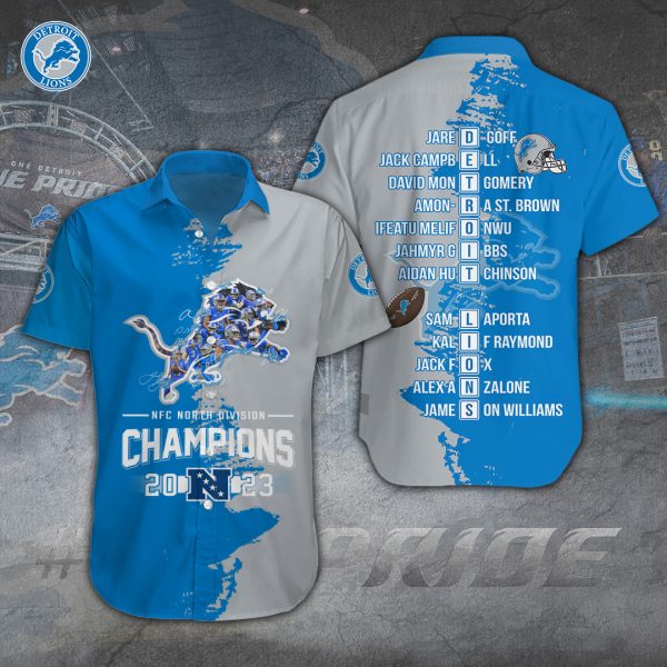 Detroit Lions Short Sleeve Dress Shirt - TANTN 3798