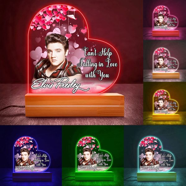 Elvis Presley Led Light with Wooden Base (7 Colors) - MAITM 5195