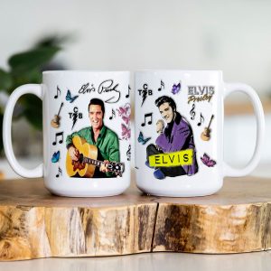 Elvis Presley White Ceramic Mug - VANDH 1988