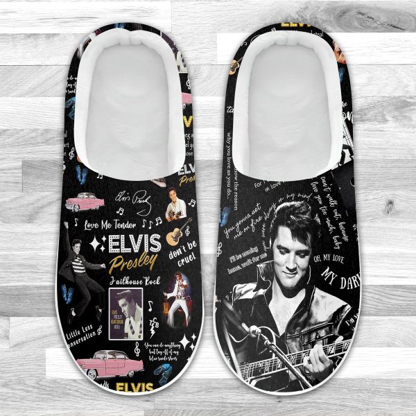 Elvis Presley Custom Home Fleece Slippers - VANDH 1852