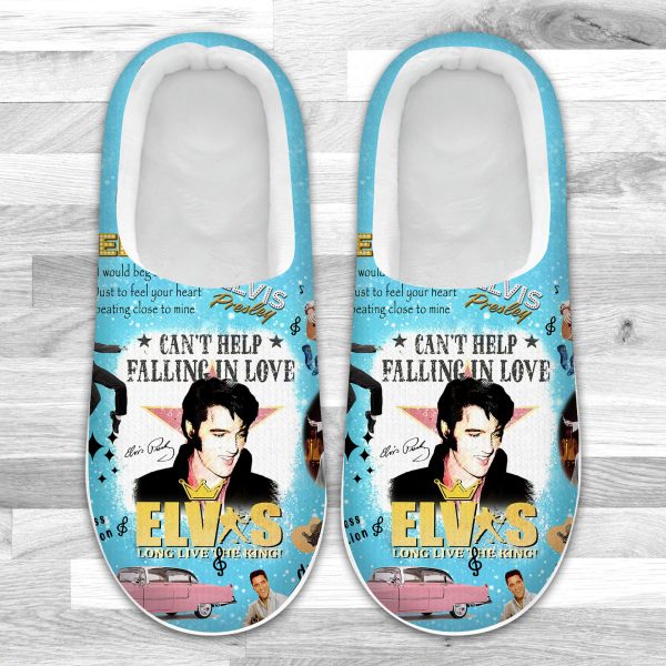 Elvis Presley Custom Home Fleece Slippers - VANDH 1848