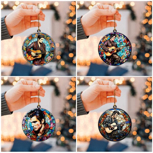 4PCS Elvis Presley Custom Shape 2-sided Acrylic Ornament - TANTN 3458