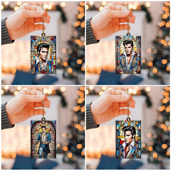 4PCS Elvis Presley Custom Shape 2-sided Acrylic Ornament - TANTN 3459